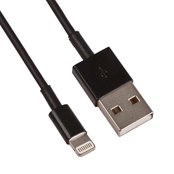 USB Lightning Cable для Apple iPhone 5, iPad Mini, iPad (черный, европакет)